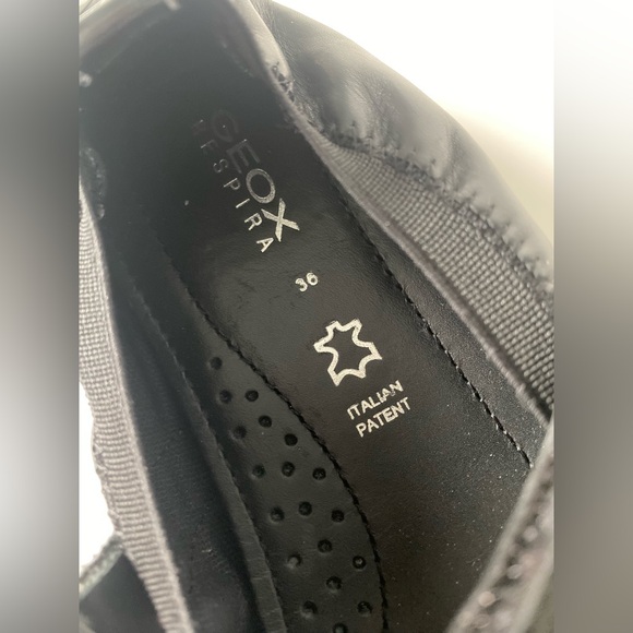 Geox Piuma Girl Leather ballerina flats Strap Bow Patent toe Size 36 US4 Respira - Picture 8 of 11